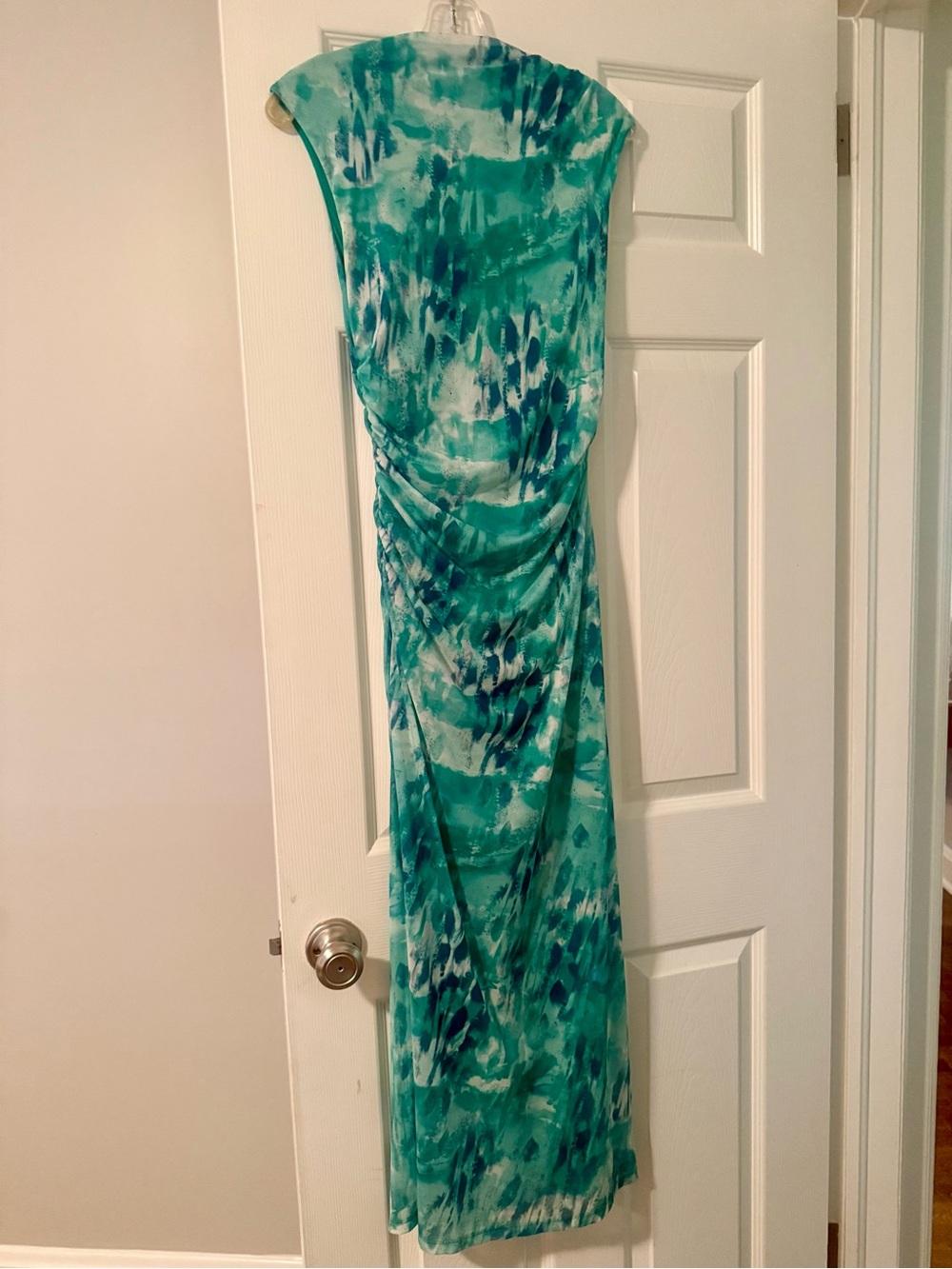 Abstract Maxi Dress in Green & Blue